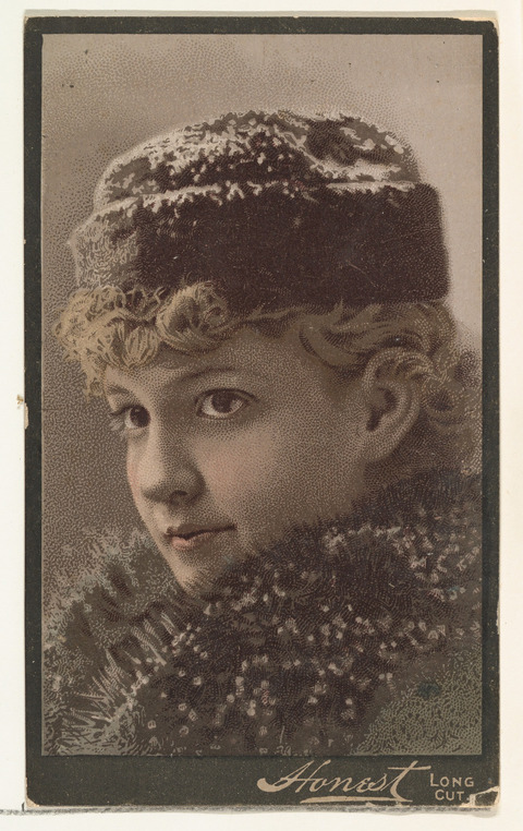 Vintage Portrait of Woman in Fur Hat