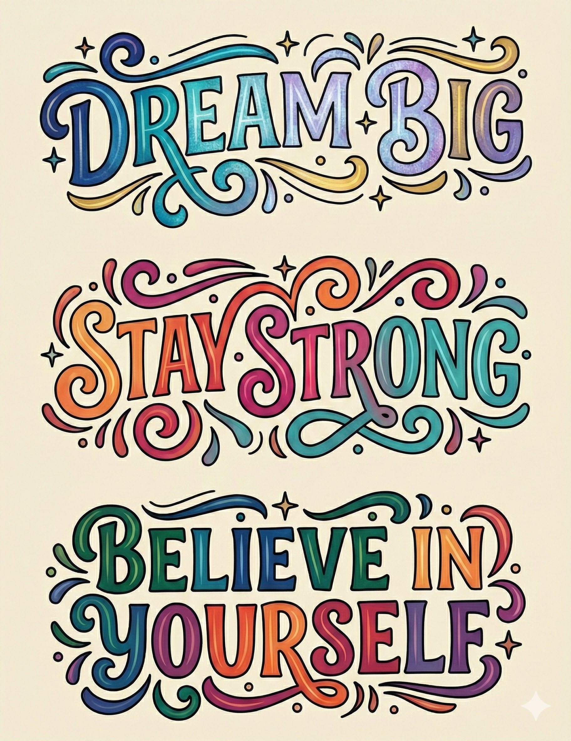 Colorful Inspirational Motivational Quotes