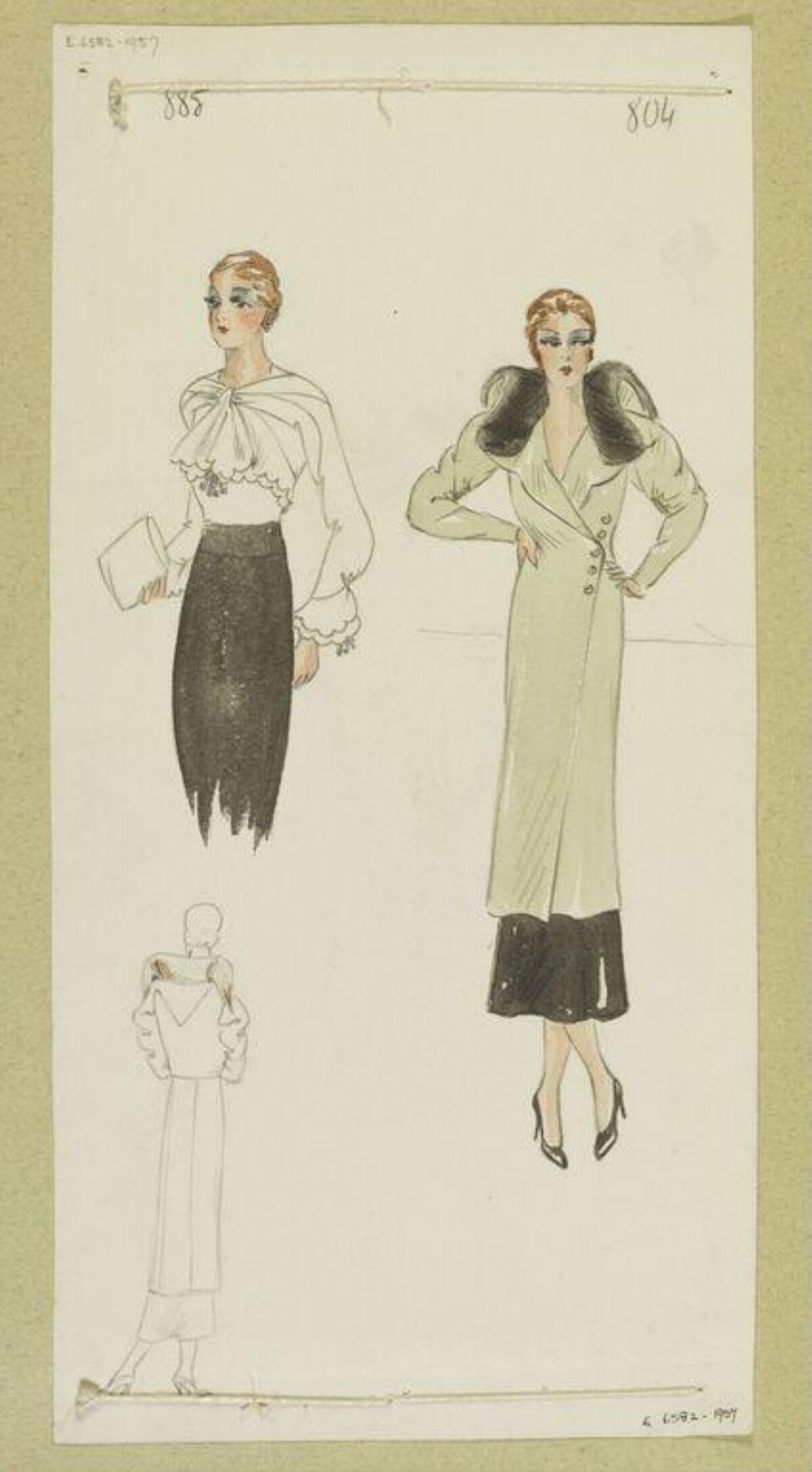 Vintage Women Fashion Design Sketches