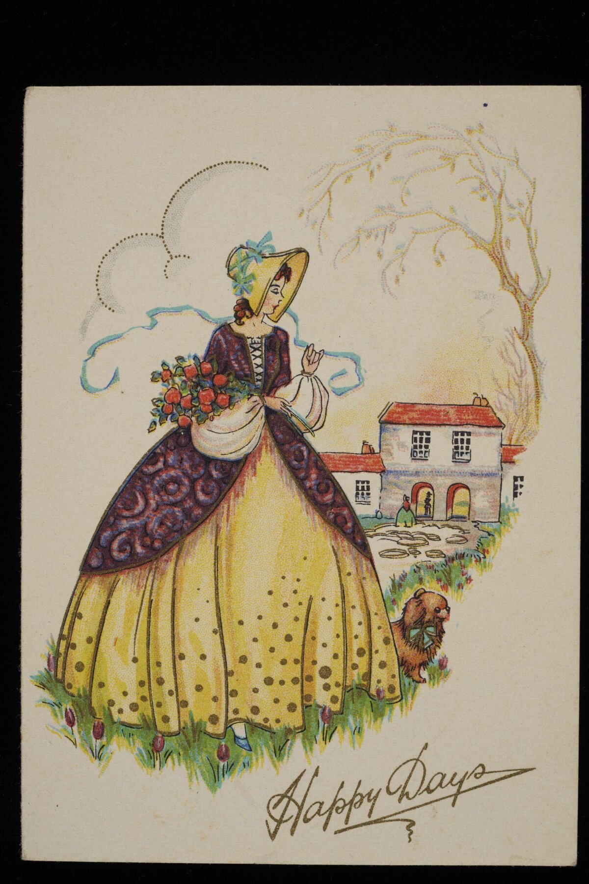 Vintage Happy Days Greeting Postcard