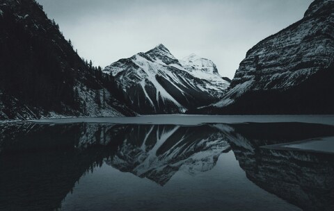 Snow-capped Mountain Lake Reflection