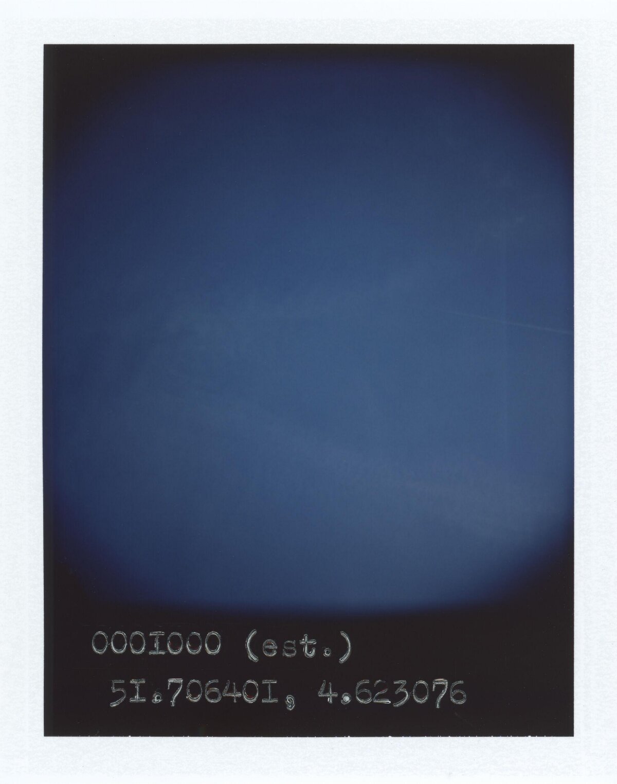 Deep Blue Sky with Handwritten Coordinates