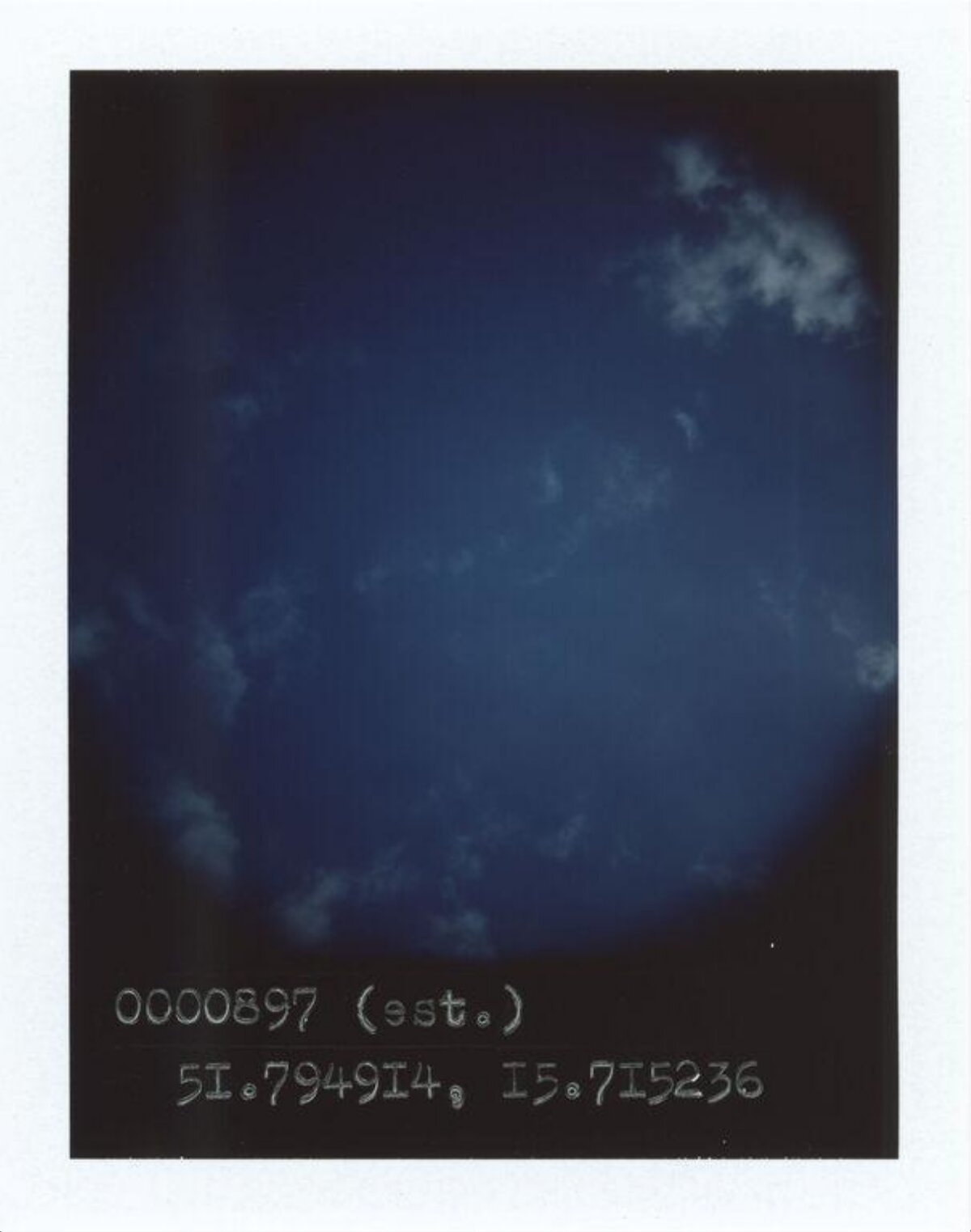 Blue Sky With Handwritten Coordinates