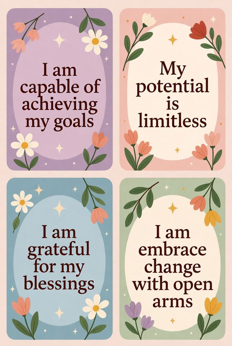 Four Positive Affirmation Cards