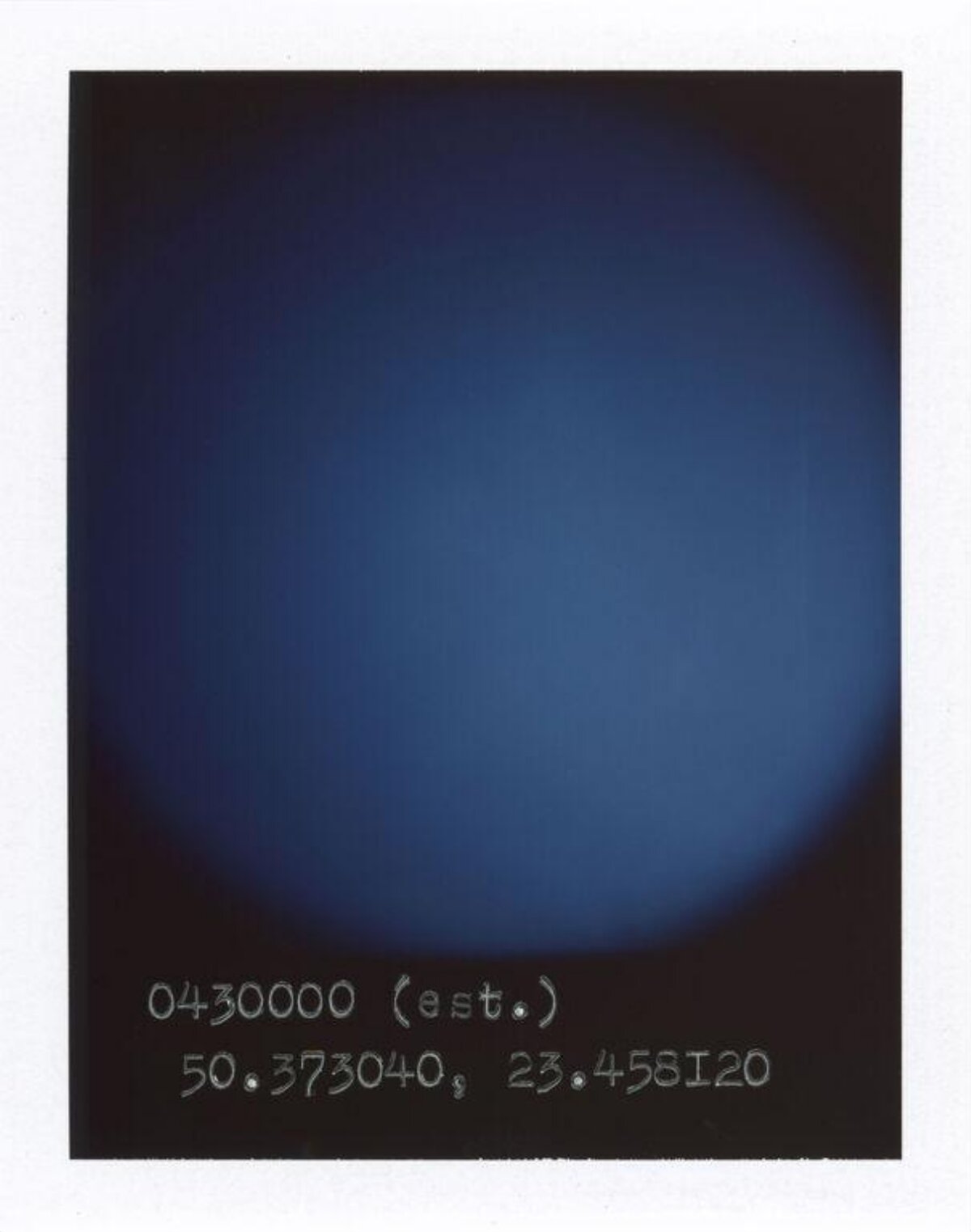 Blue Gradient Art with Handwritten Coordinates