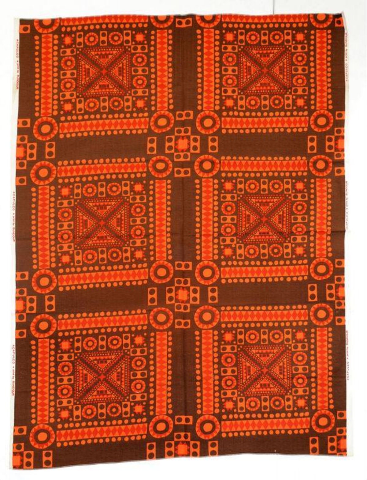 Orange Brown Geometric Textile Pattern