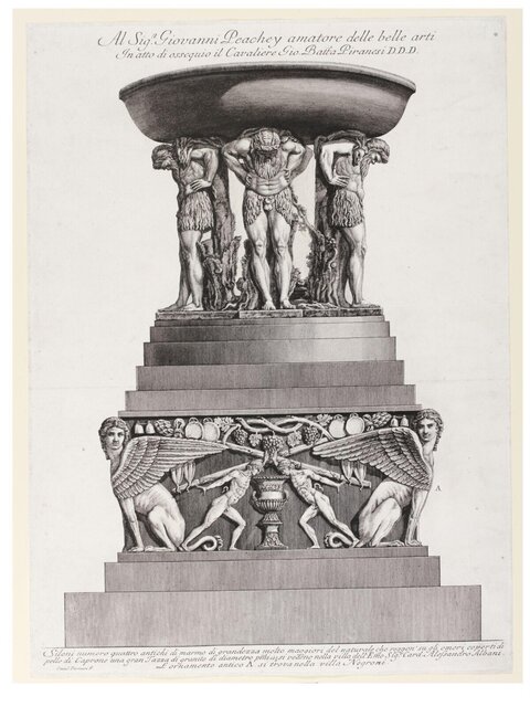 Piranesi Etching of Antique Marble Basin