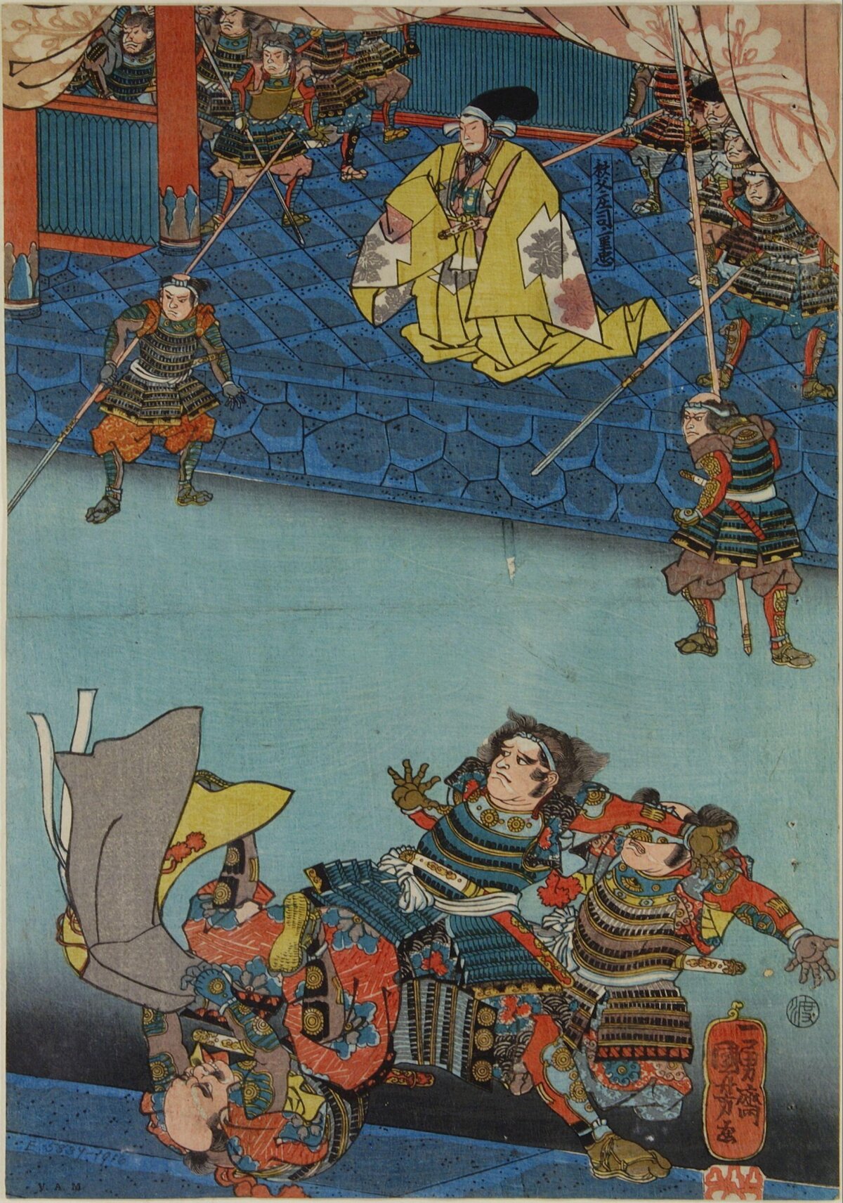 Japanese Ukiyo-e Samurai Scene