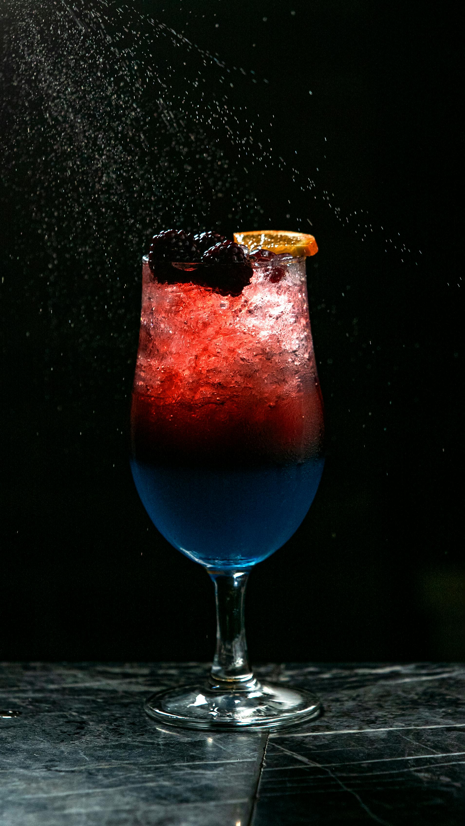 Layered Red and Blue Cocktail