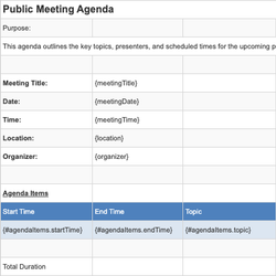 Public Meeting Agenda