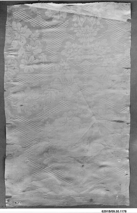 Antique Floral Pattern Silk Fragment