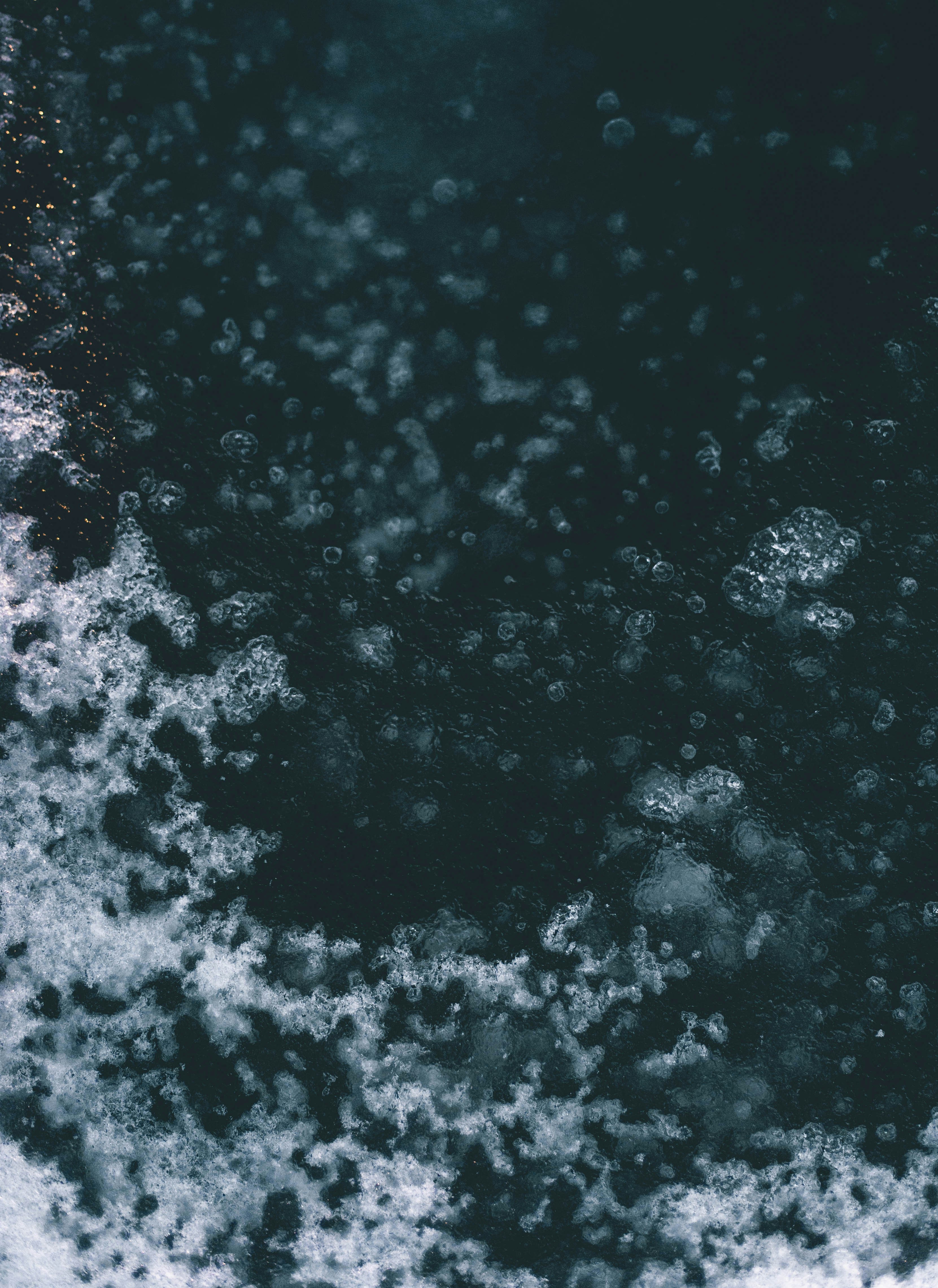 Frozen Ice With Trapped Bubbles