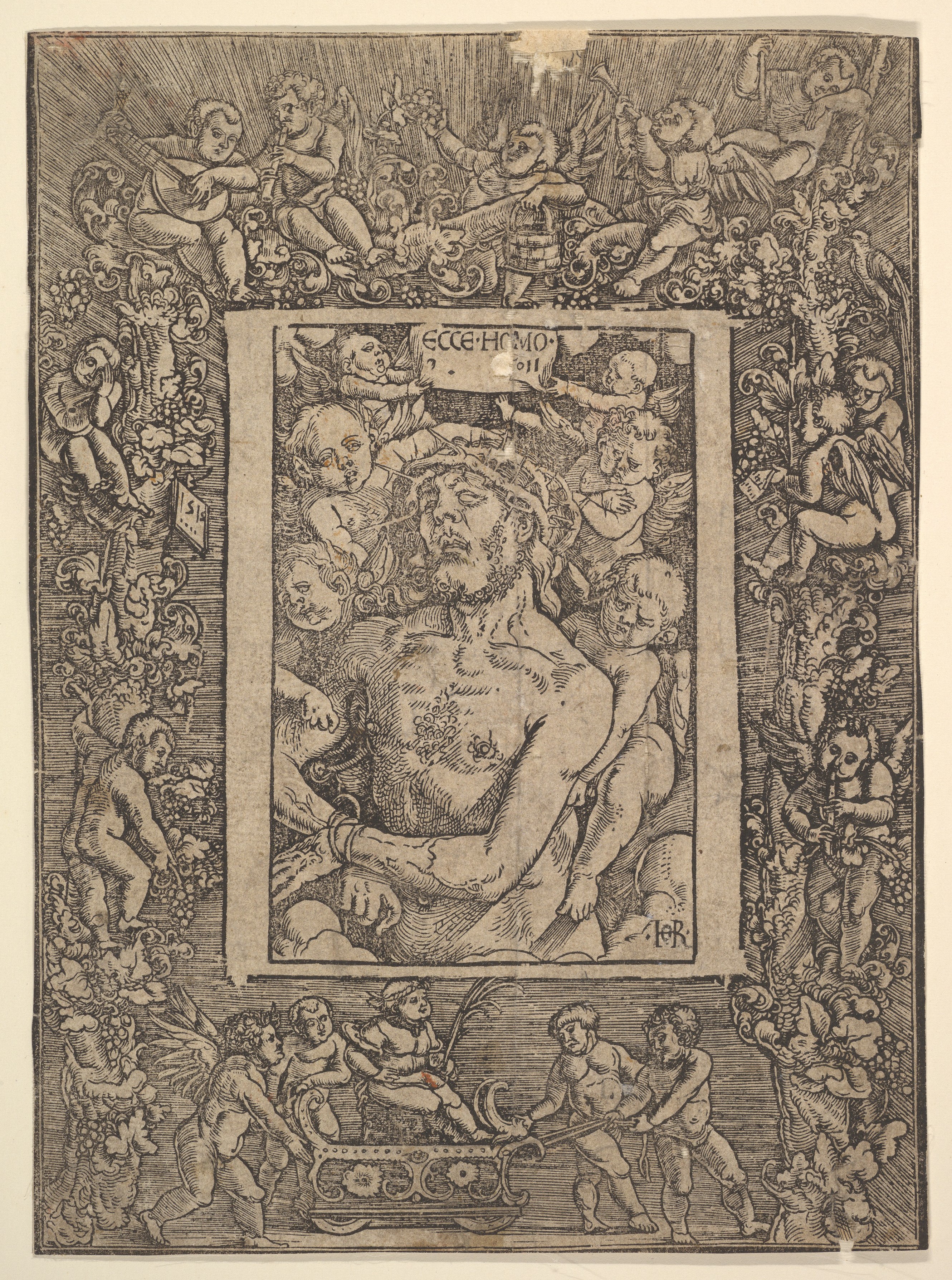 Ecce Homo Antique Woodcut