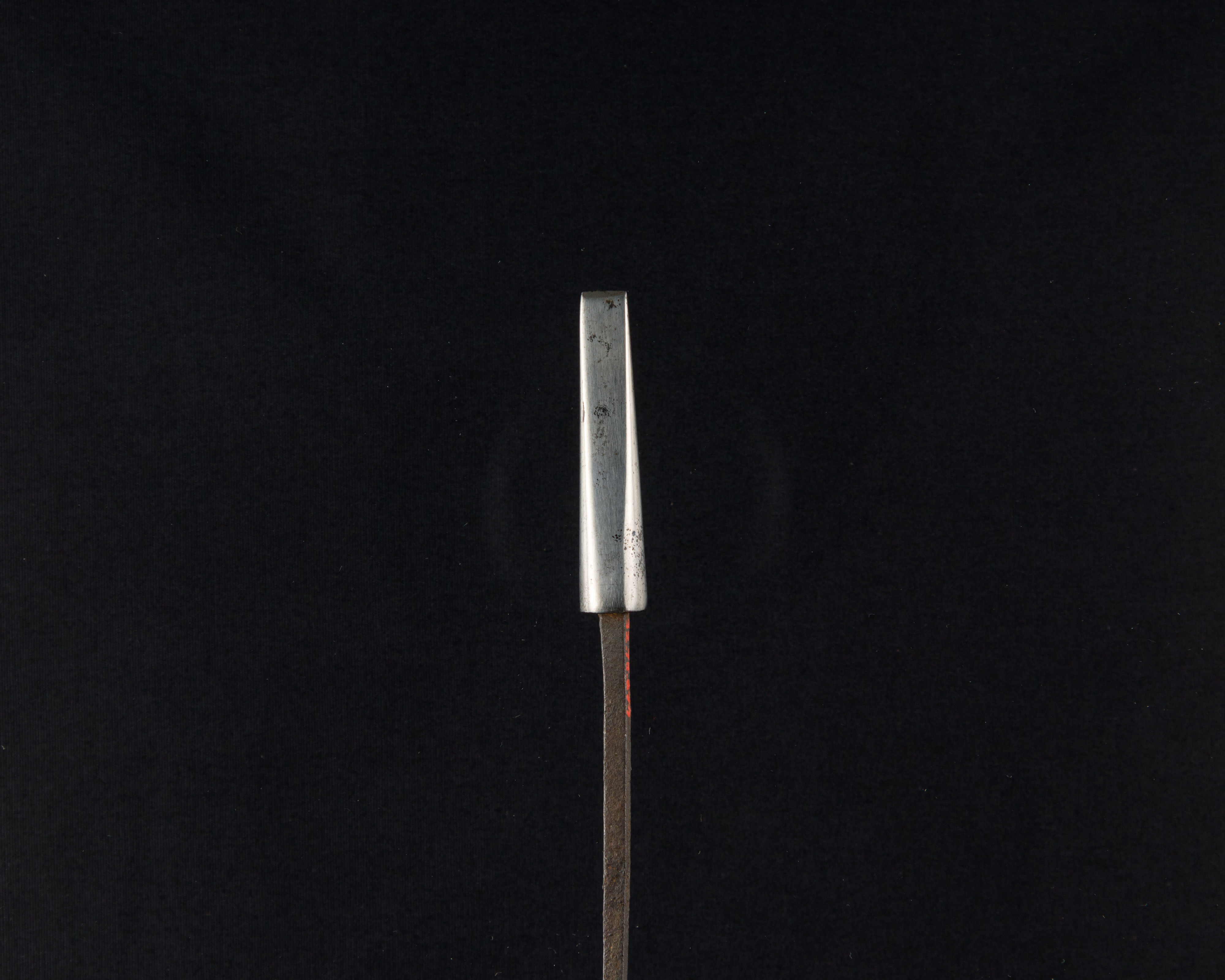 Vintage Metal Chisel on Black Background