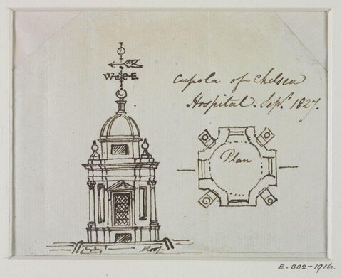 1827 Sketch of Chelsea Hospital Cupola