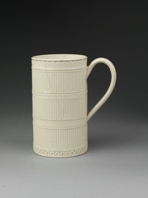 White Embossed Ceramic Mug