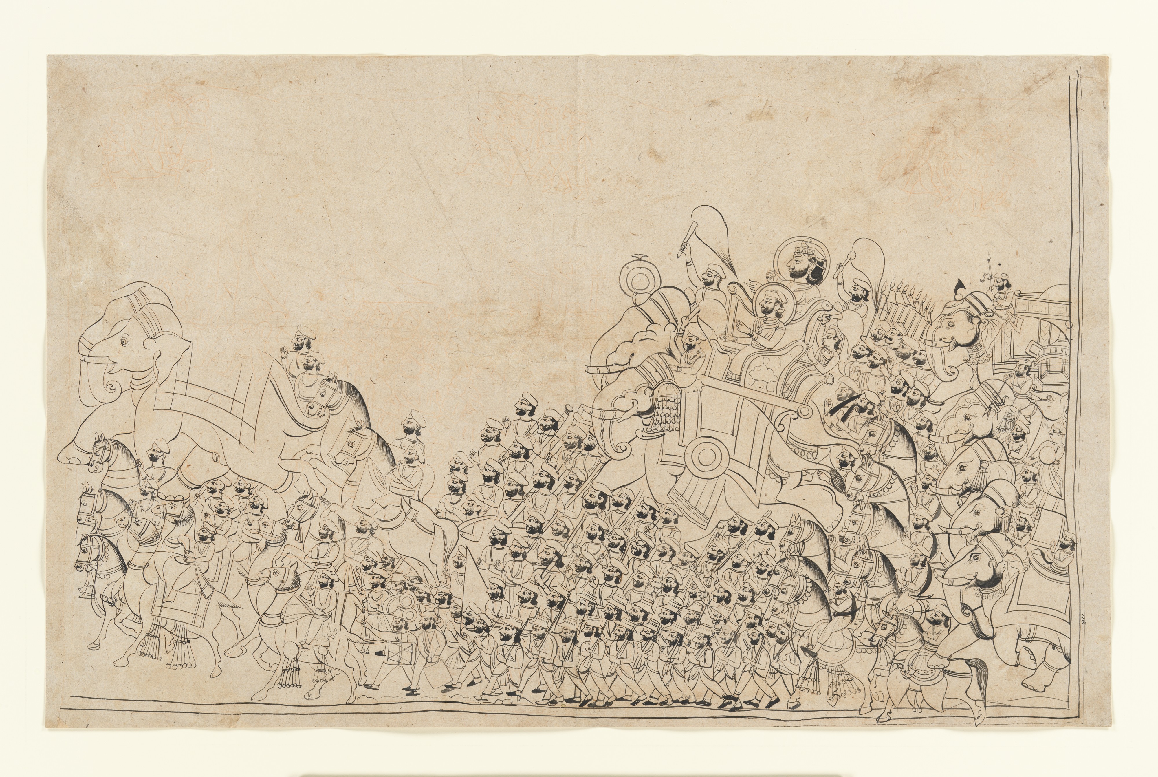 Ink Drawing of Royal Procession