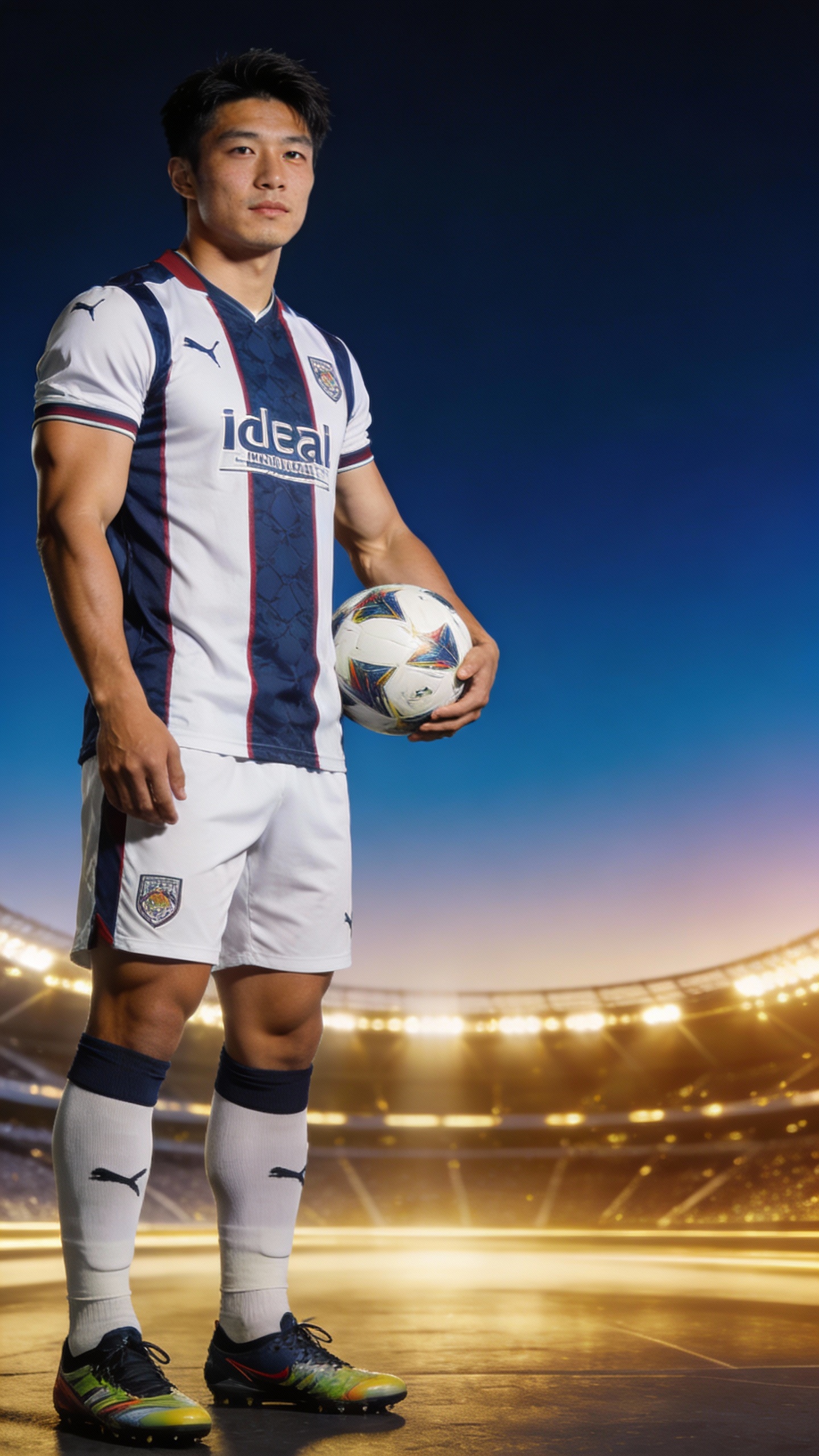 Football Player Portrait in Stadium