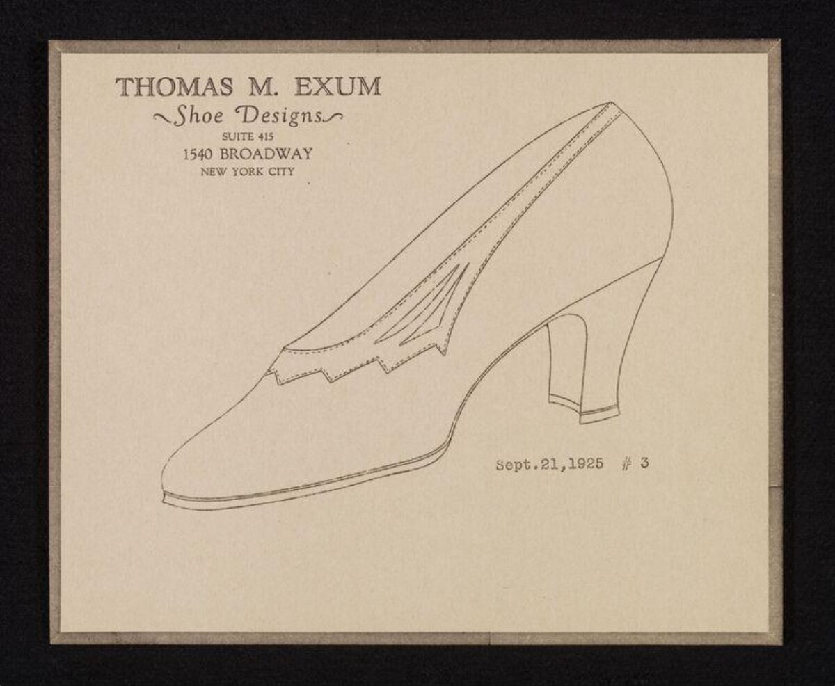 1925 High Heel Shoe Design Sketch