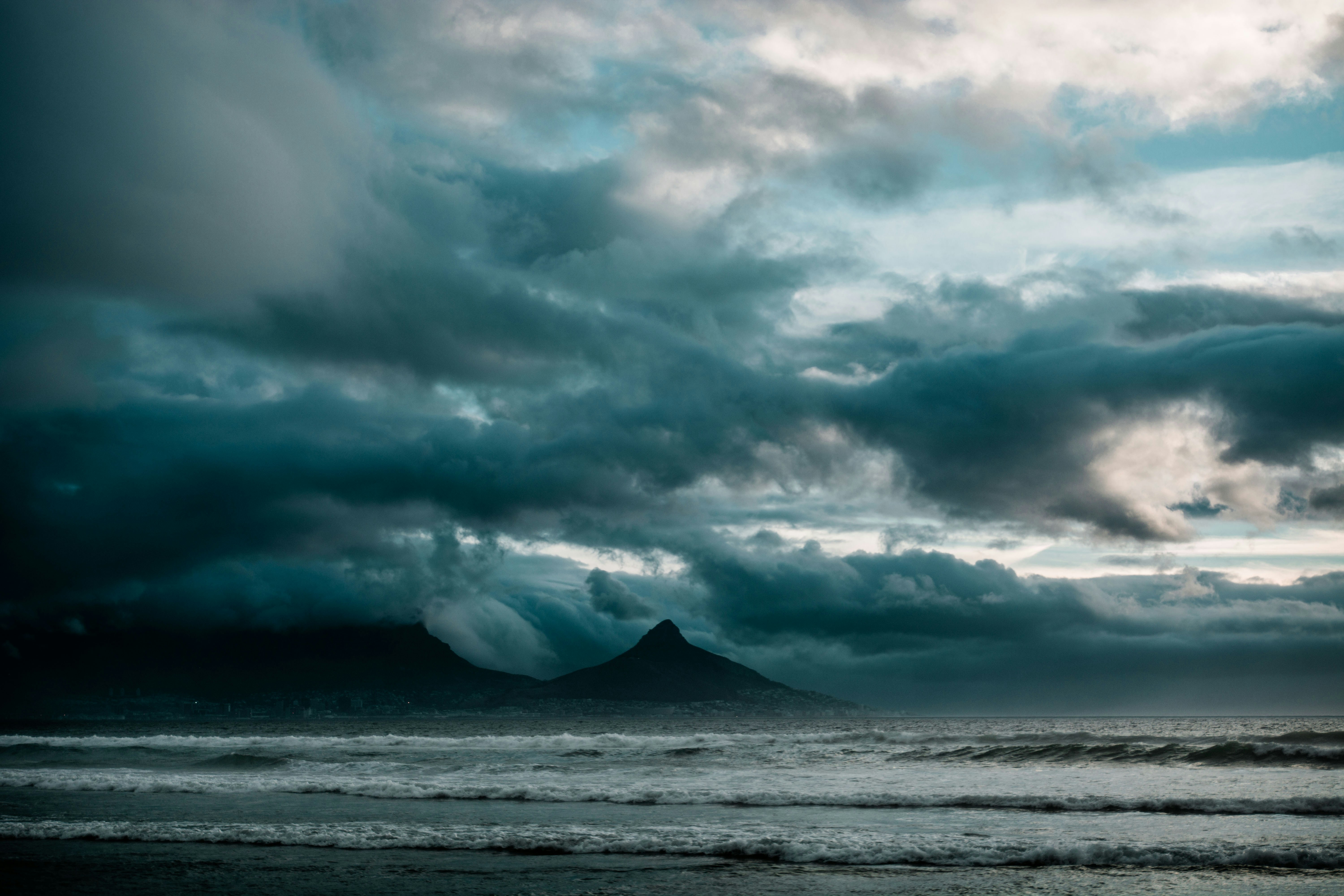 Stormy Coastal Mountain Seascape