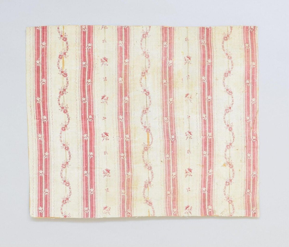 Antique Pink Floral Striped Fabric