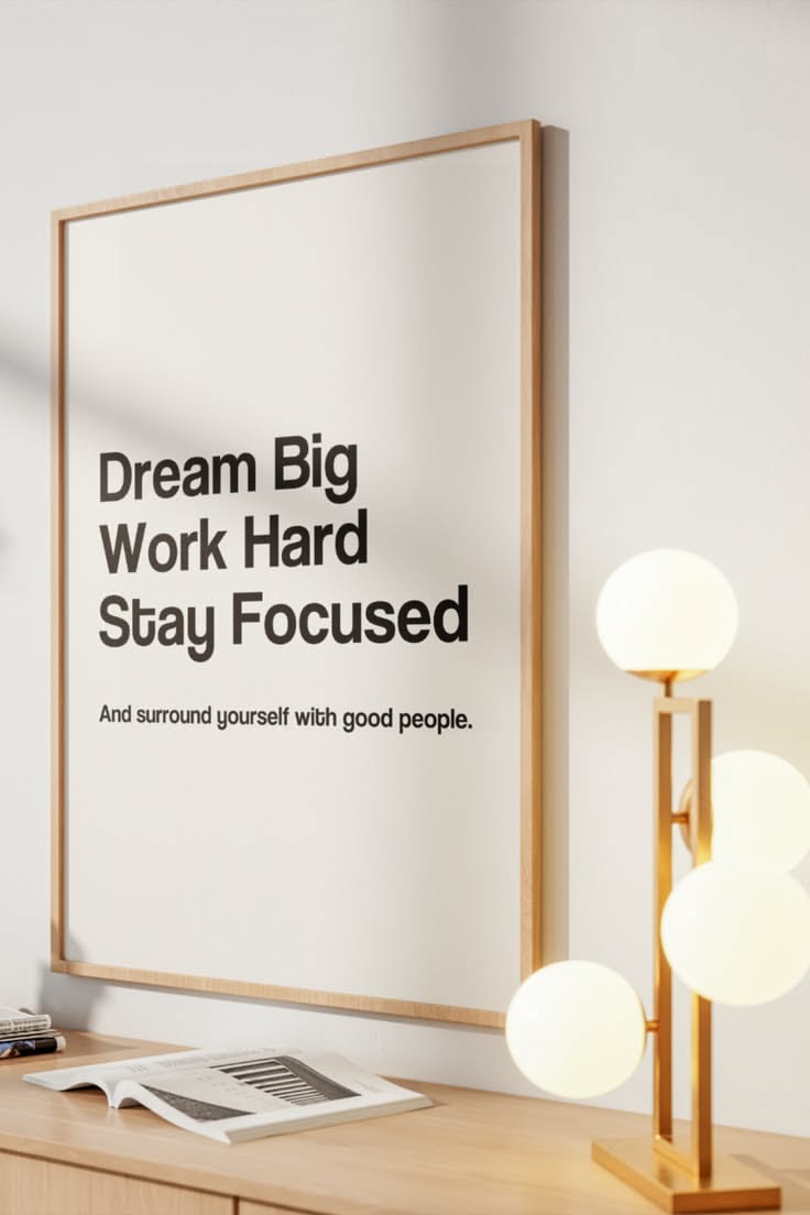 Framed Motivational Quote Wall Art