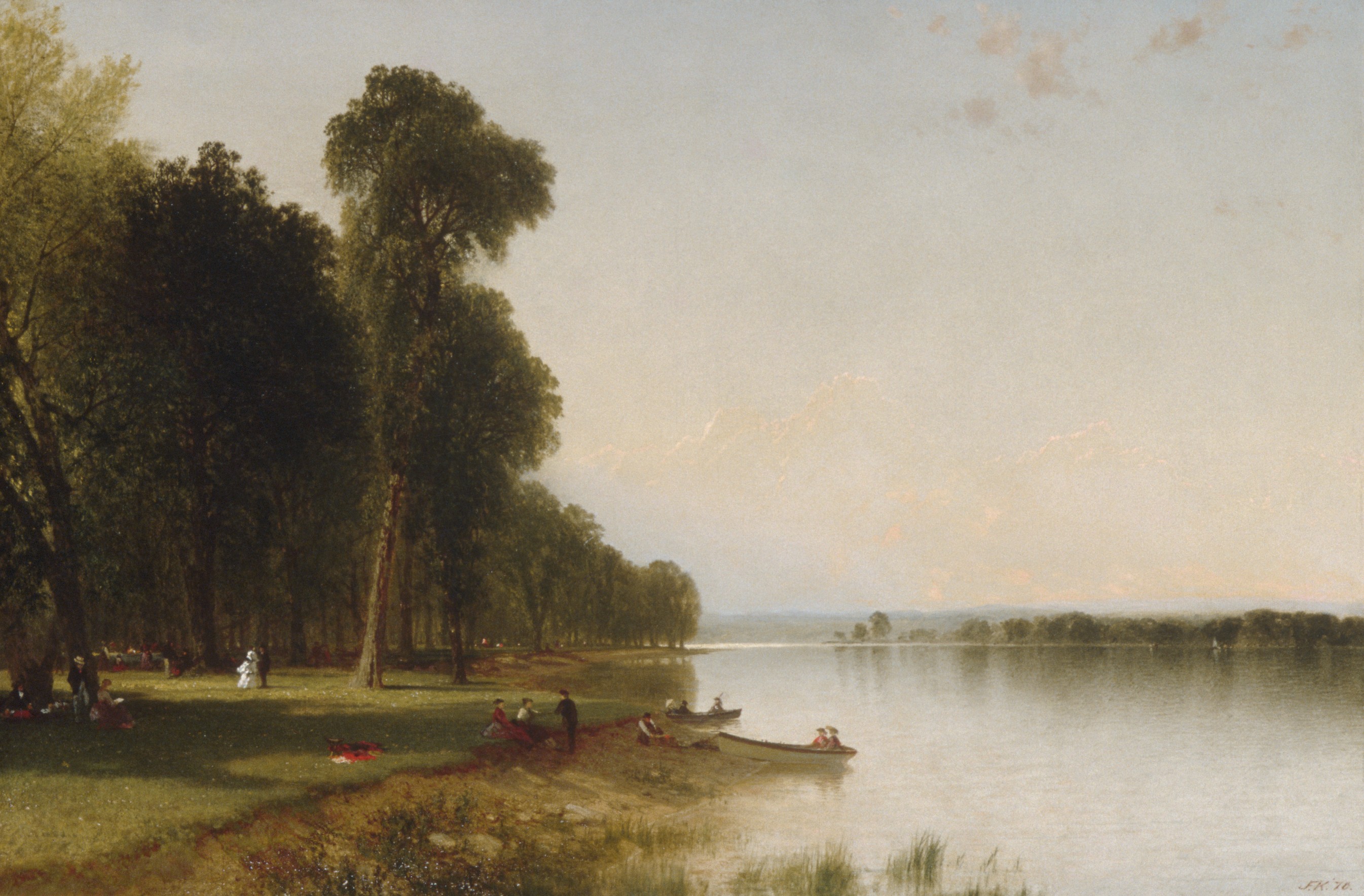 Riverside Leisure Landscape Painting
