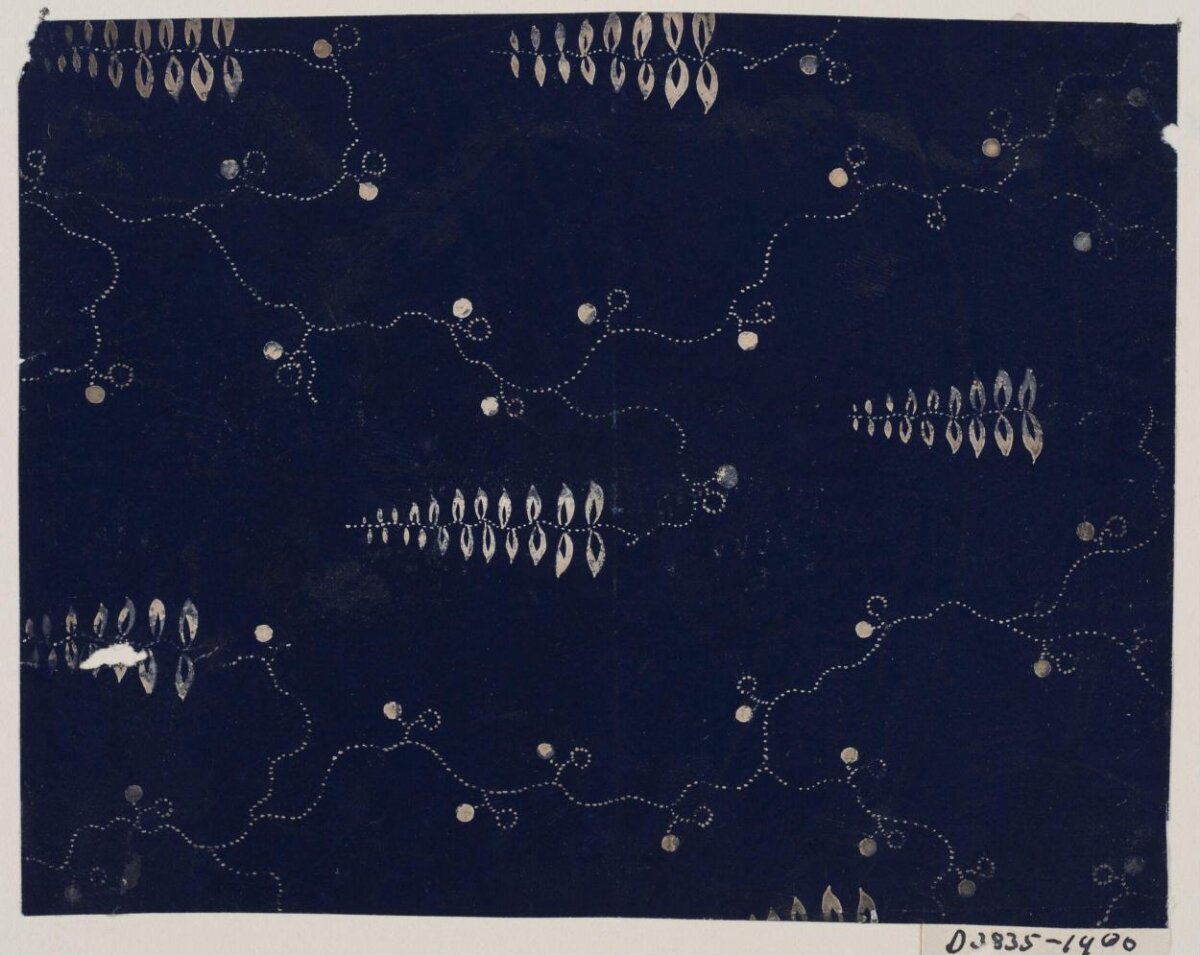 Vintage Dark Blue Textile Pattern Design