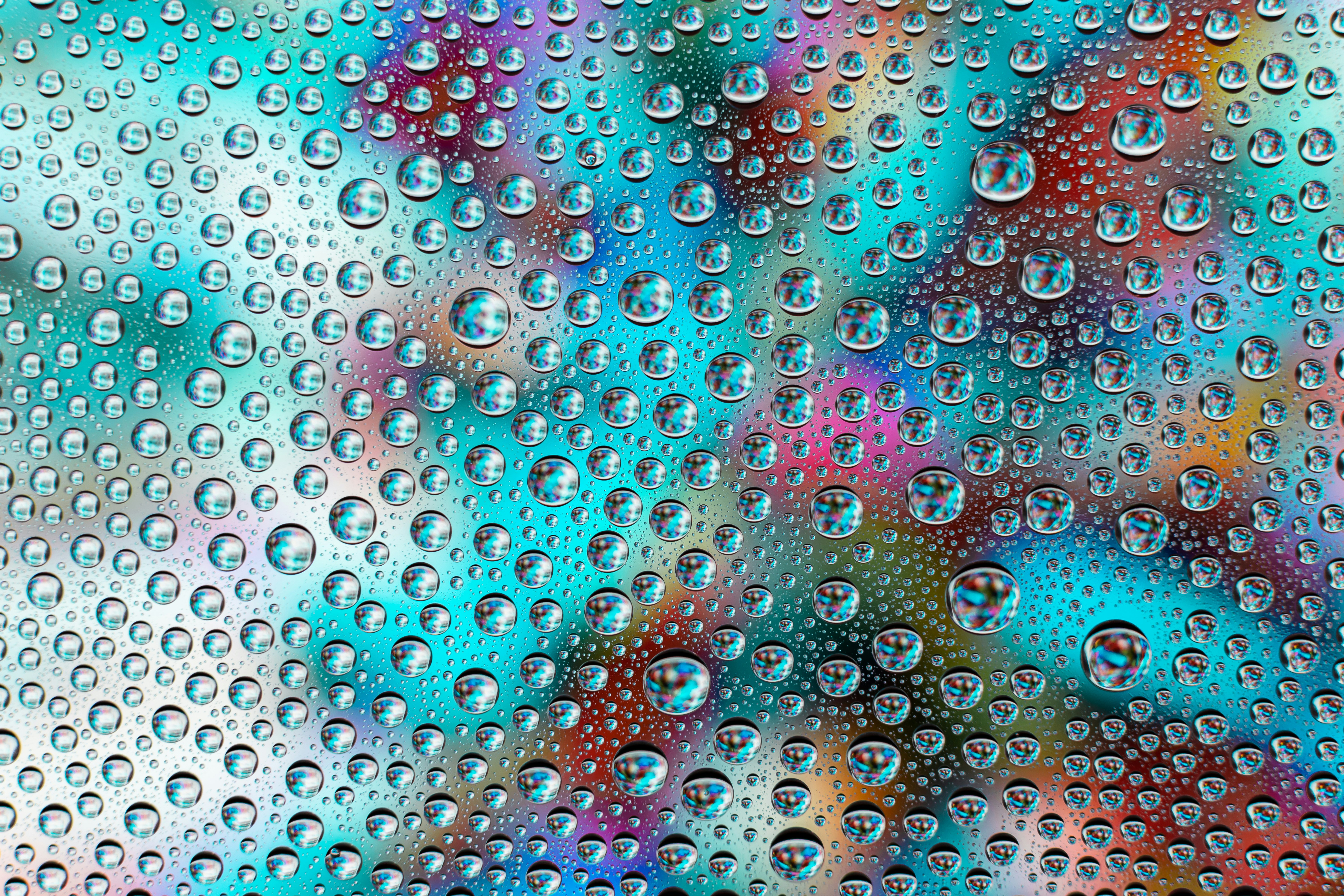 Water Droplets on Glass Surface