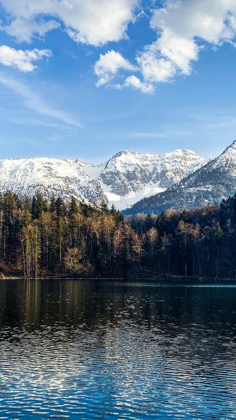 Snow-capped Mountains by the Lake