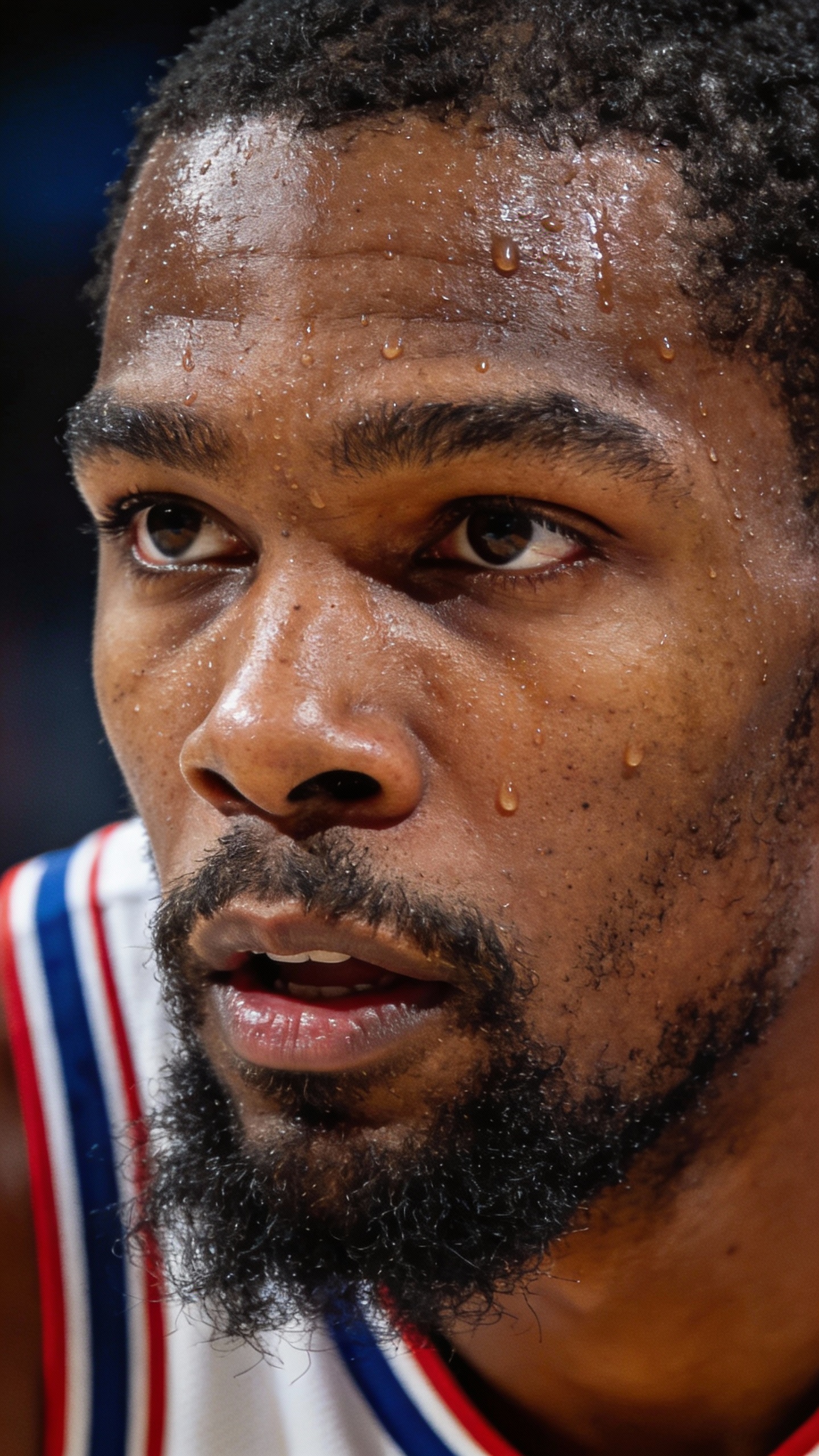 Sweating Basketball Player Close-Up