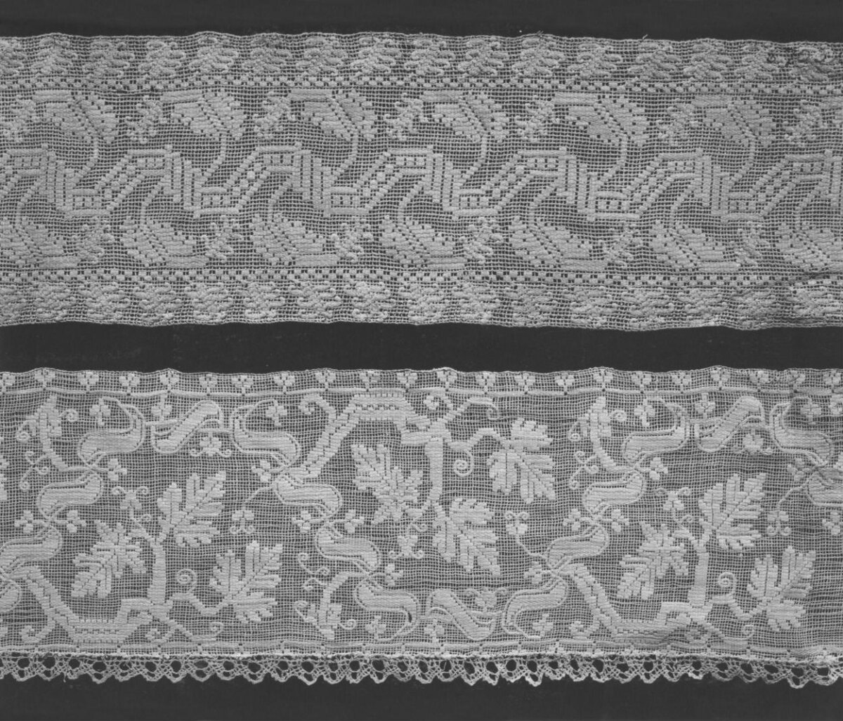 Two Antique Lace Trim Pieces