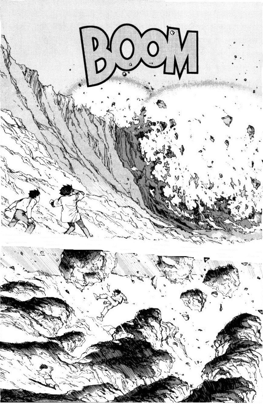 Cliffside Explosion Landslide Manga Panel