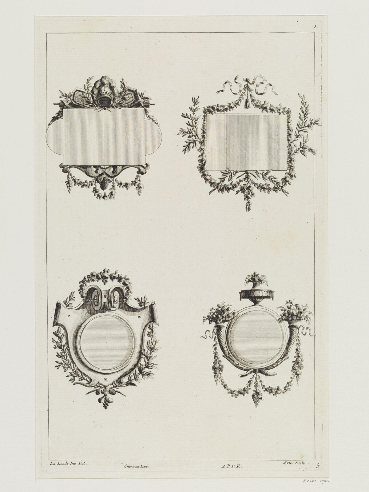 Four Antique Engraved Cartouche Designs