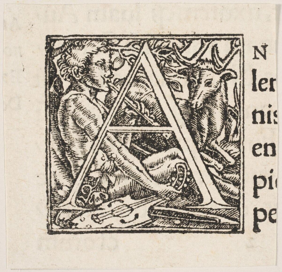 Decorated Initial A Woodcut