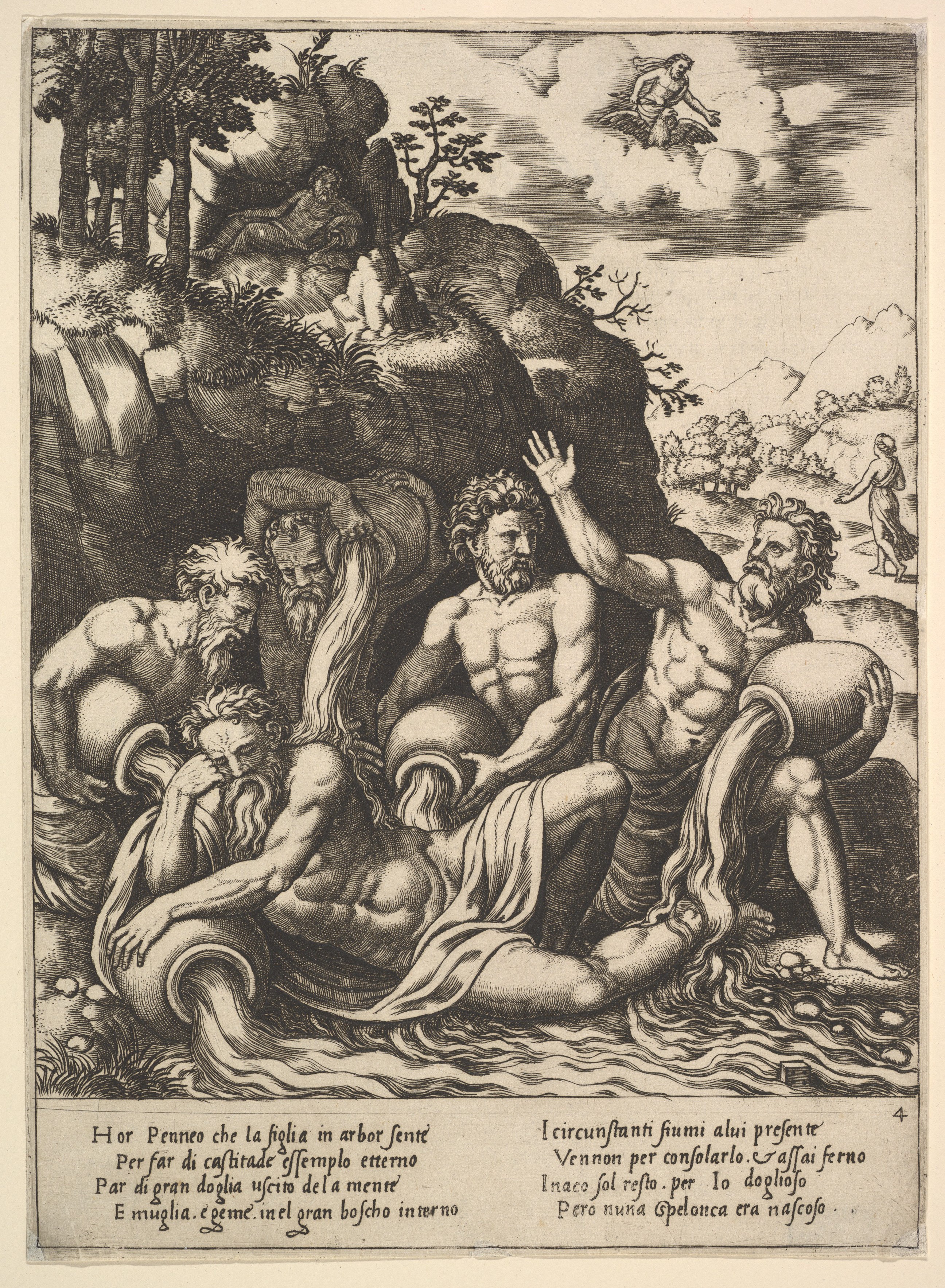 Engraving of Mourning River Gods