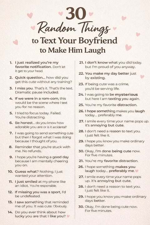 30 Texts to Make Your Boyfriend Laugh