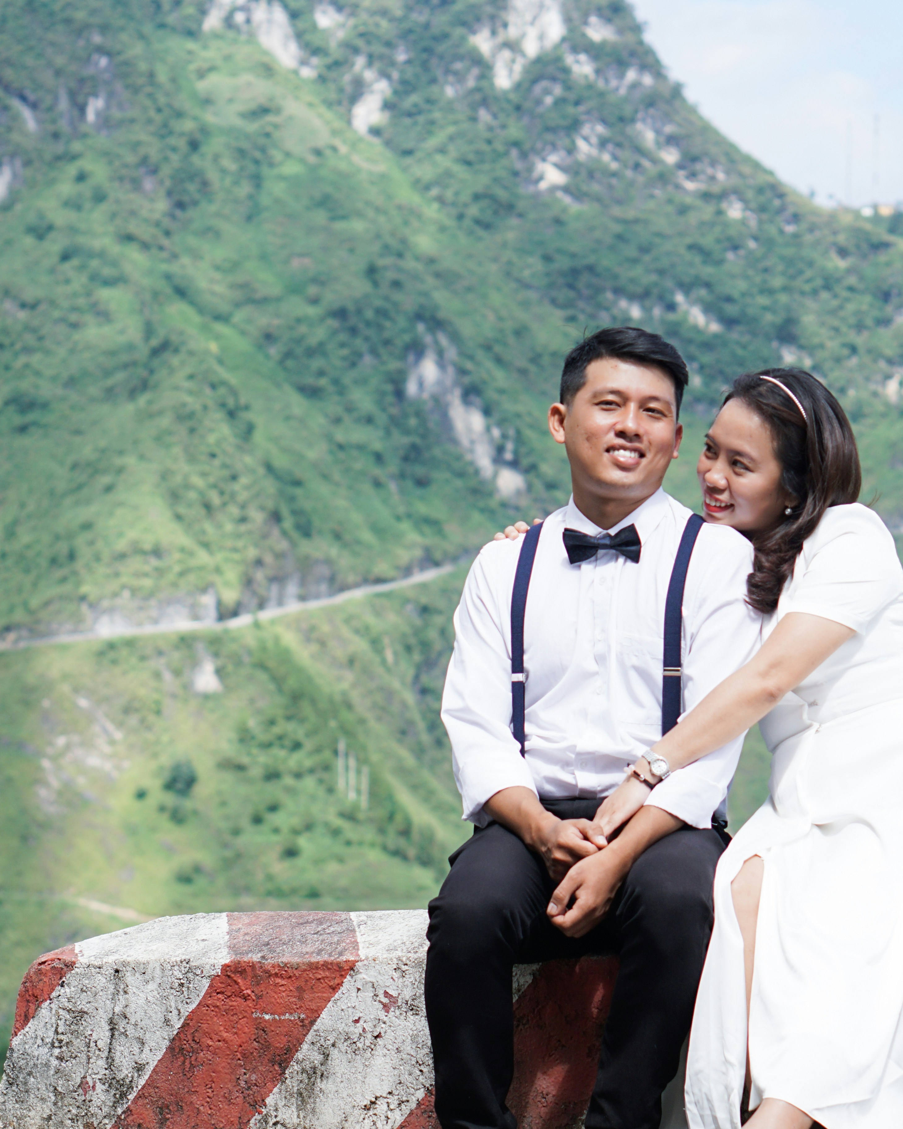 Engaged Couple At Mountain Overlook
