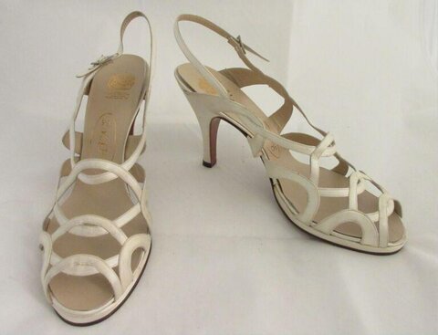 Pair of White High-Heel Sandals