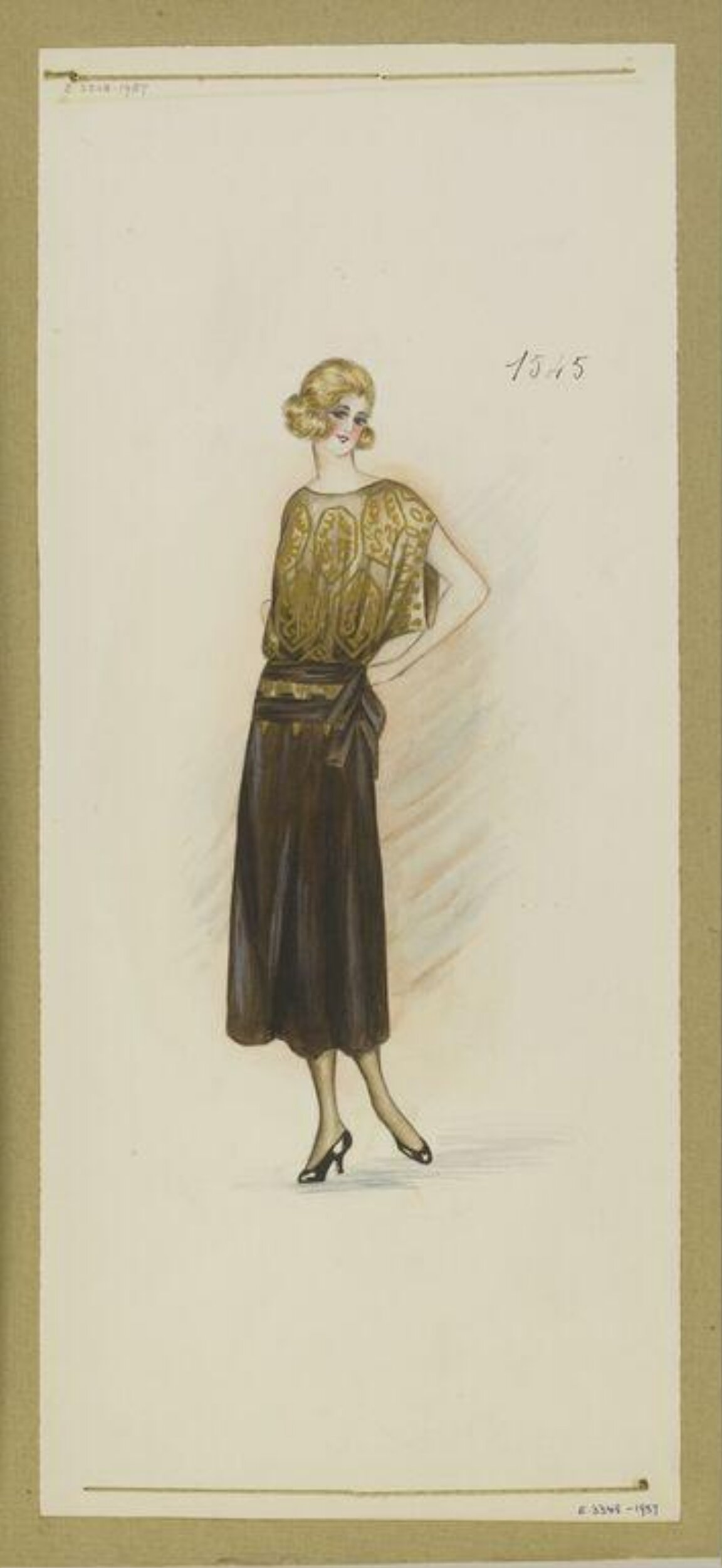 1920s Women's Dress Fashion Sketch