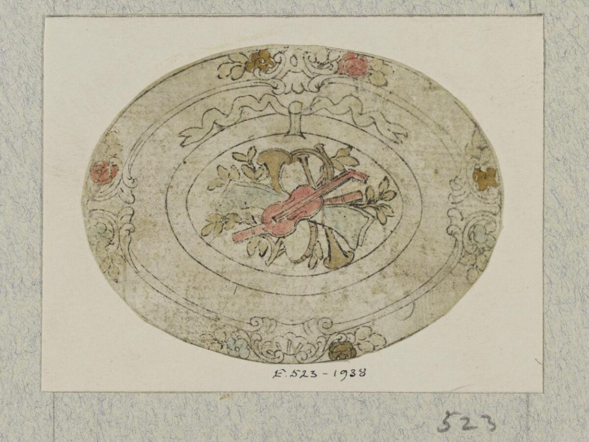 Oval Dish Decorative Design Sketch