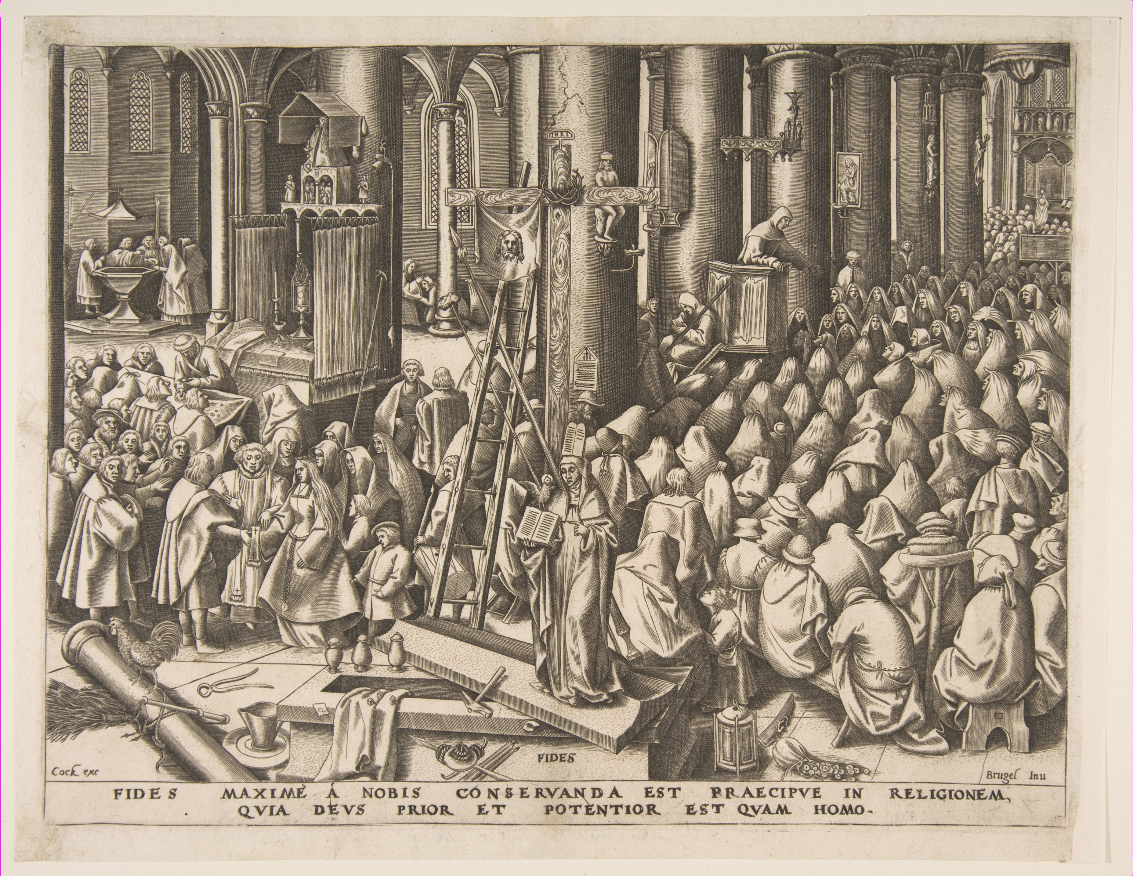 Medieval Funeral Service Cathedral Engraving