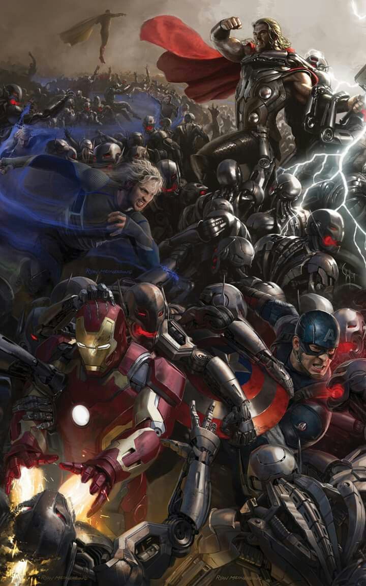 Avengers Battle Against Ultron Drones