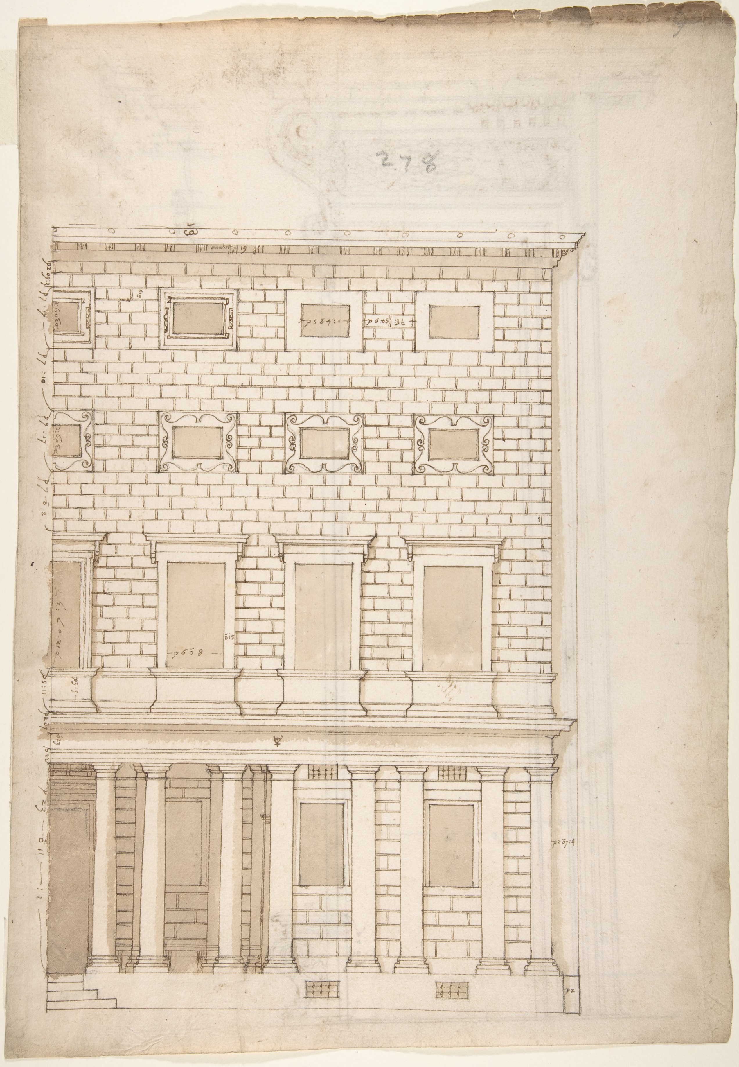 Architectural Sketch of Building Facade