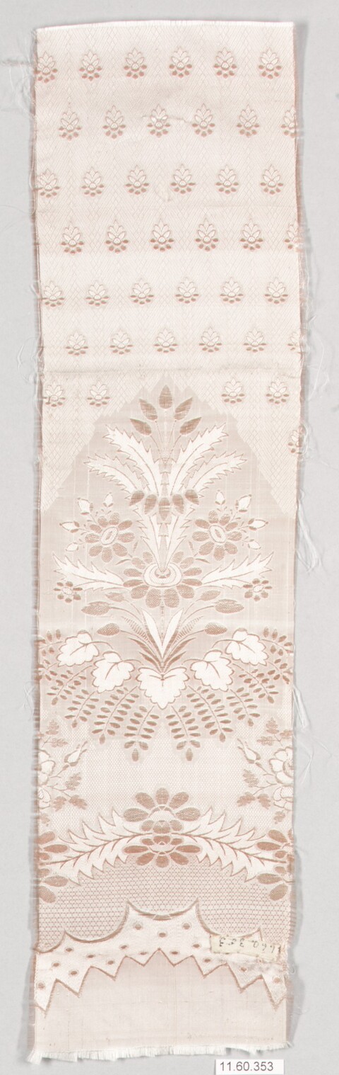 Antique Floral Patterned Textile Fragment