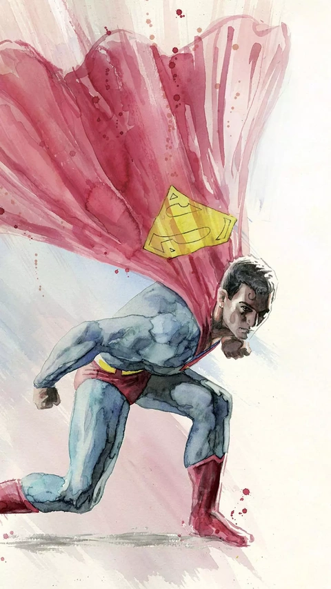 Watercolor Painting of Superman