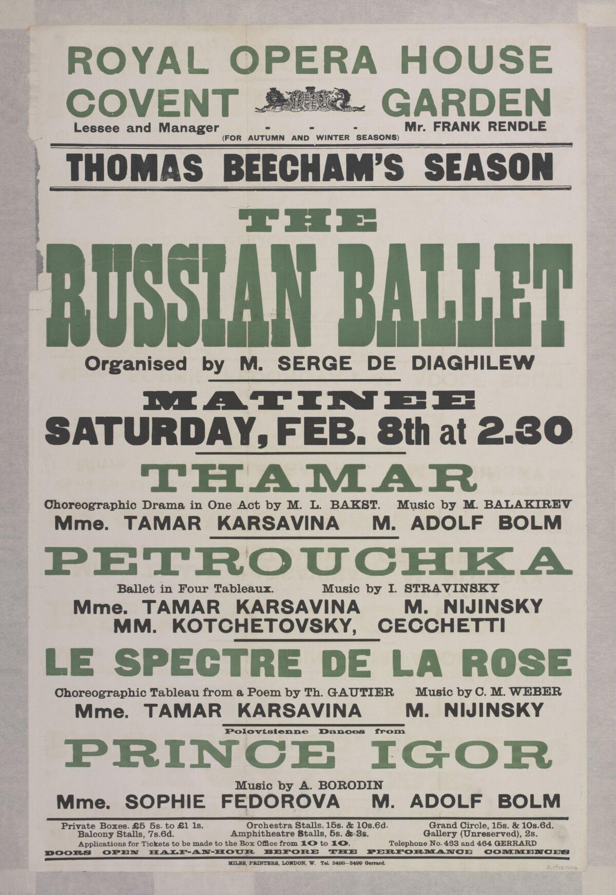 Vintage Russian Ballet Performance Poster