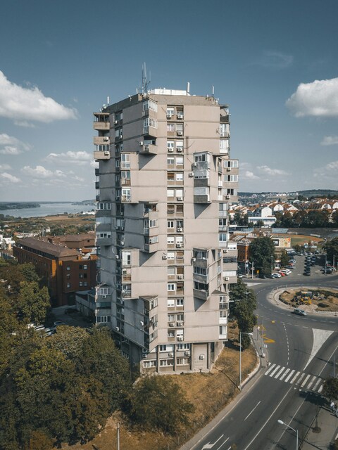 Brutalist Apartment Tower by Riverside
