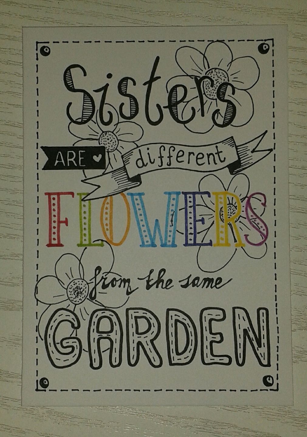 Hand Drawn Sister Quote Poster