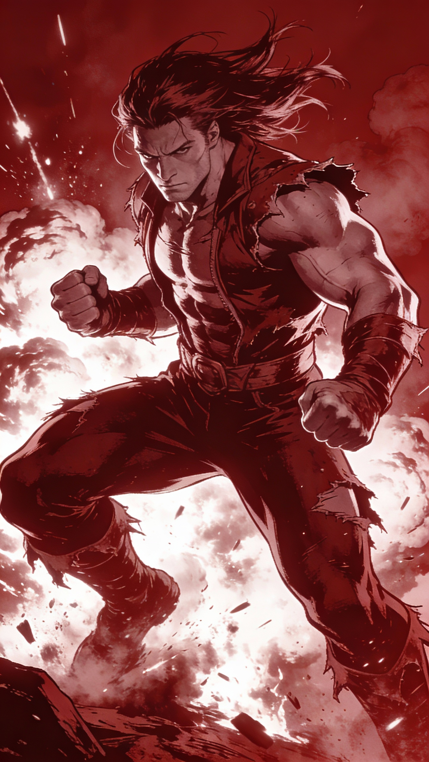 Muscular Comic Hero Ready For Battle